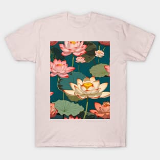 Lotus Flower Pattern Design T-Shirt